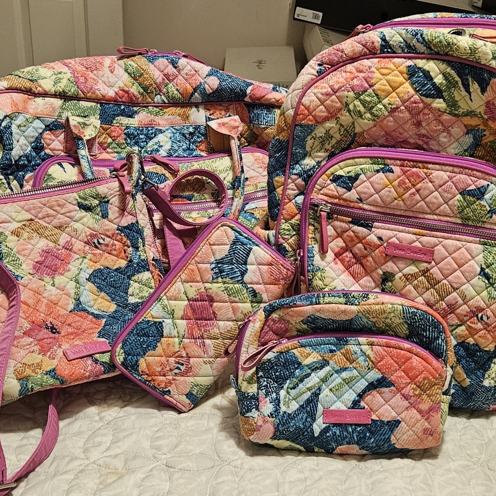 Floral Quilted Women's Bag Set 6 Pieces